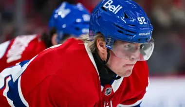 Montreal Canadiens right wing Patrik Laine (92) looks on against the Nashville Predators during the first period at Bell Centre.