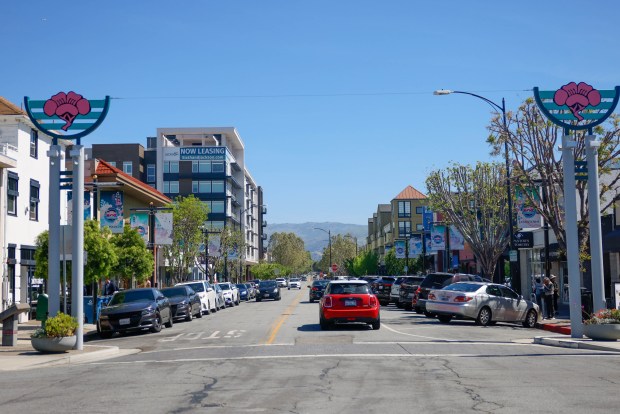 Cars drive through Japan Town in San Jose, Calif., on Tuesday, April 7, 2026. (Shae Hammond/Bay Area News Group)