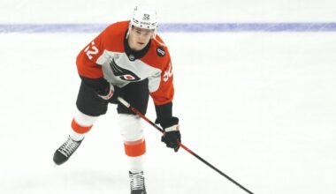 Denver Barkey is training as a forward, but is a wild card in the Flyers' center depth