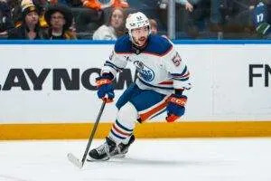 Edmonton Oilers forward Isaac Howard. Mandatory Credit: Bob Frid-Imagn Images