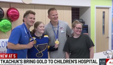 Tkachuk brothers bring Olympic gold medal to St. Louis Children’s Hospital