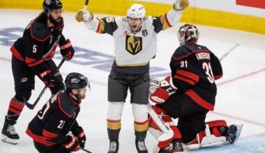 Hertl's goal lifts Golden Knights past Hurricanes 5-4 to open Stanley Cup Final