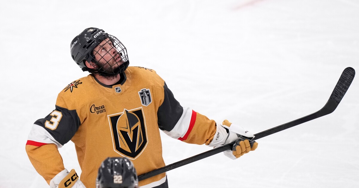 VGK defenseman Brayden McNabb returns for Game 3 after taking puck to face