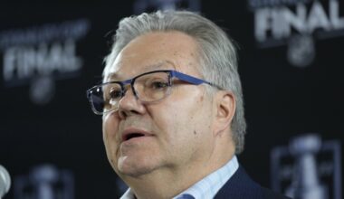 McCrimmon holding press conference after Tortorella ousted from coaching staff