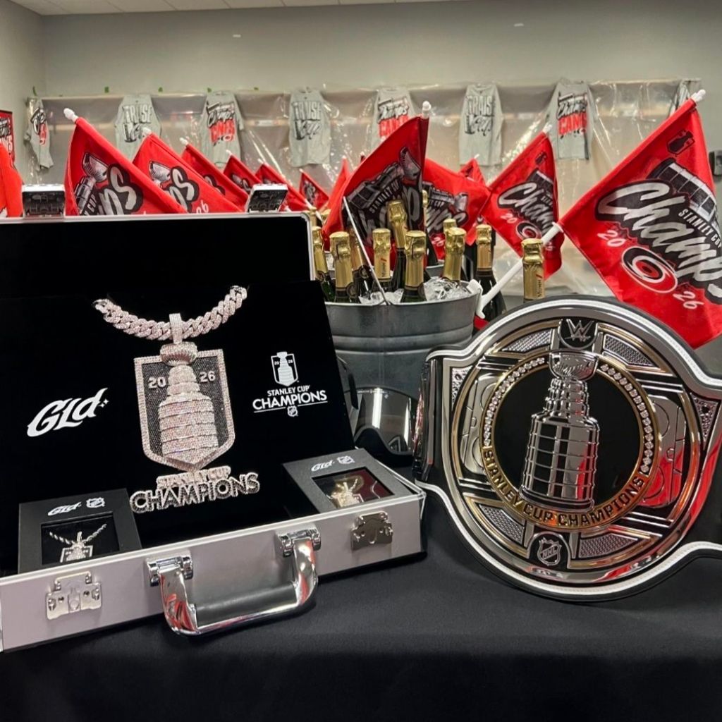 GLD GIFTS CAROLINA HURRICANES CUSTOM ICED-OUT PENDANTS via 360 MAGAZINE.