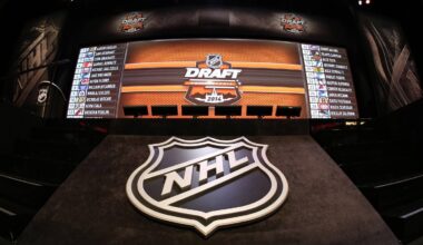 Jun 27, 2014; Philadelphia, PA, USA; A general view of the complete draft board after the completion of the first round of the 2014 NHL Draft at Wells Fargo Center. Mandatory Credit: Bill Streicher-USA TODAY Sports