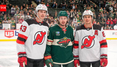 New Jersey Devils stars Jack Hughes and Luke Hughes join Vancouver Canucks captain Quinn Hughes at Michael Rubin White Party | NHL News