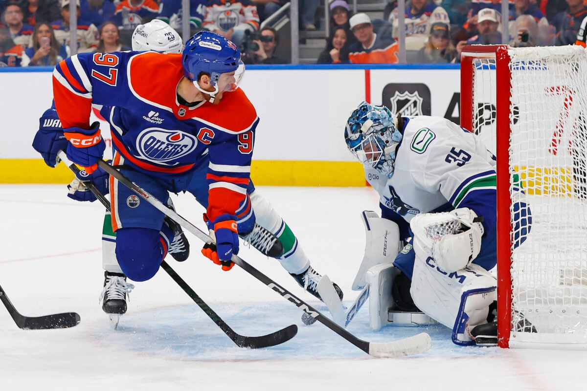 Connor McDavid Edmonton Oilers Thatcher Demko Vancouver Canucks