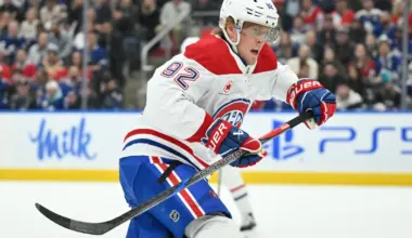 Montreal Canadiens forward Patrik Laine (92) pursues the play against the Toronto Maple Leafs in the second period at Scotiabank Arena.