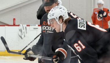 Flyers dev camp soundbites: Maksim Sokolovskii is big, and fellow prospects can see the promise