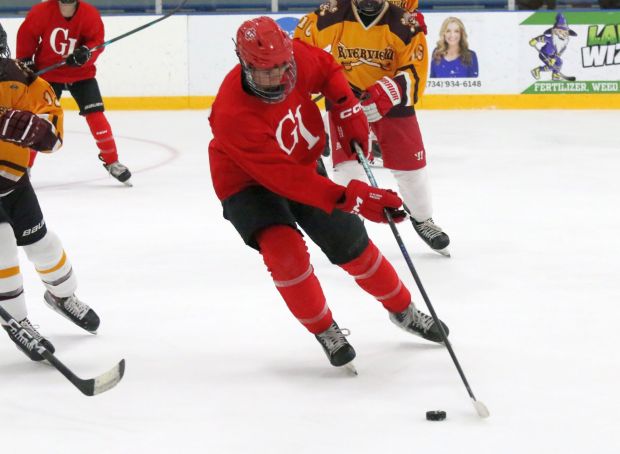 The Grosse Ile ice hockey team battled Riverview-Cabrini United in its latest summer league contest at Kennedy Recreation Center in Trenton on July 14, 2026. (SAMANTHA ELLIOTT -- For MediaNews Group)