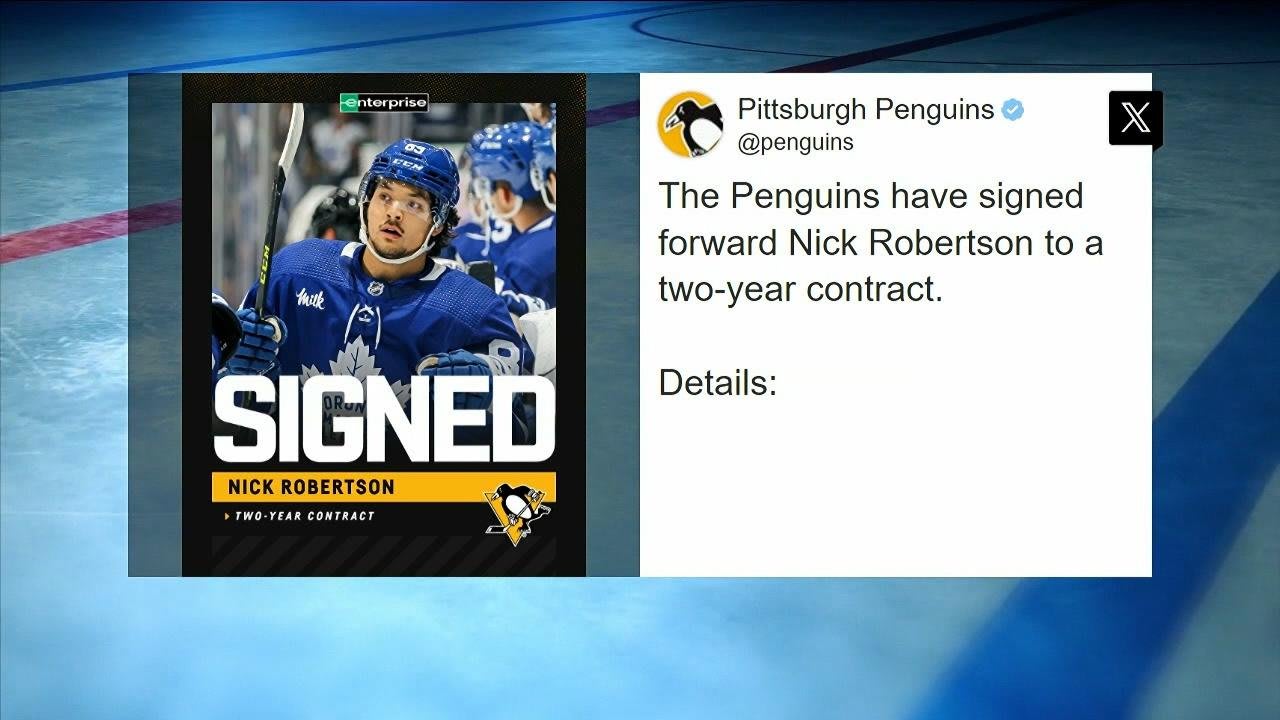Nick Robertson signs 2-year/$3.25M AAV with Penguins