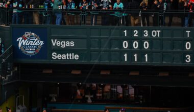 Jan 1, 2024; Seattle, Washington, USA; Fans cheer following a 3-0 victory by the Seattle Kraken against the Vegas Golden Knights in the 2024 Winter Classic ice hockey game at T-Mobile Park. Mandatory Credit: Joe Nicholson-USA TODAY Sports