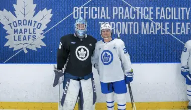 Photo of Samuel St-Hilaire at Toronto Maple Leafs camp.