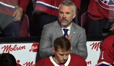 Montreal Canadiens head coach Martin St. Louis during the first period in game four of the Eastern Conference Final of the 2026 Stanley Cup Playoffs at Bell Centre.
