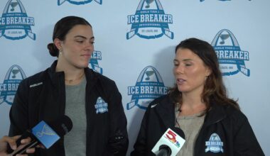 St. Louis Olympians Joy and Jincy Dunne pouring knowledge to players at Icebreaker Invitational