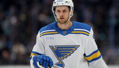 Who plays on Blues’ top pair with Philip Broberg? 5 questions as training camp looms