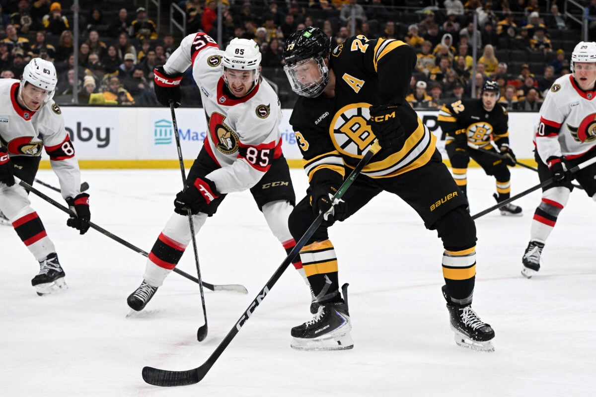 Jake Sanderson Ottawa Senators Charlie McAvoy Boston Bruins