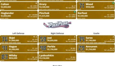 Nashville Predators depth chart