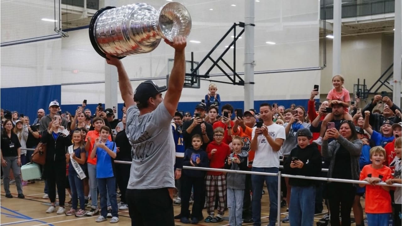 Martinook rides with Stanley Cup in Corvette to community event in Leduc