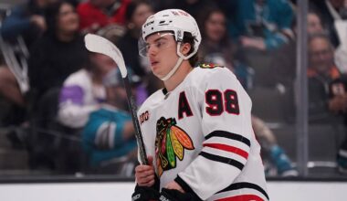 Alex Vlasic of the Chicago Blackhawks.