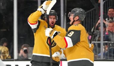 Final on their minds, Knights battle Connor Bedard-less Blackhawks