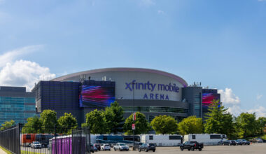 Xfinity Mobile Arena home of the Philadelphia Flyers and 76ers in Philadelphia Pennsylvania USA