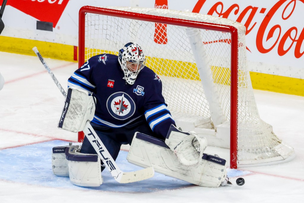 Jets goalie Connor Hellebuyck has requested a trade.