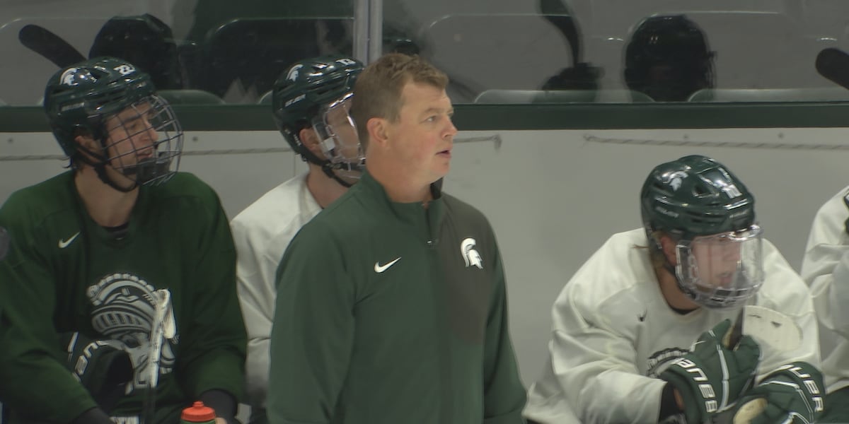 MSU hockey coach Adam Nightingale holds press conference as Spartans begin quest for 3rd straight Big Ten title