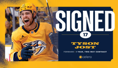Predators Sign Tyson Jost to One-Year, Two-Way Contract