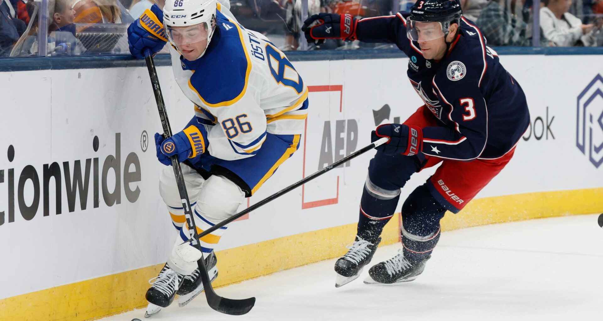 Knies has 2 goals and an assist in Columbus debut as Blue Jackets beat Sabres 6-3