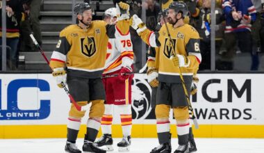 Stone has 3rd-period hat trick in the Golden Knights' 6-2 win over the Flames