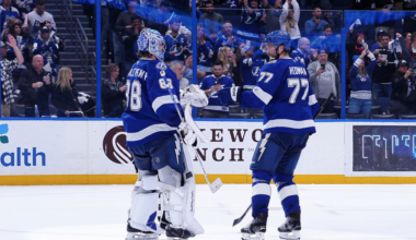 Tampa Bay Lightning celebrating a win