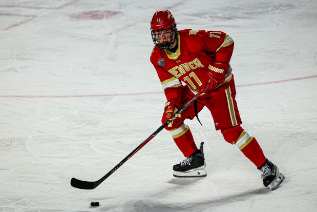 Daxon Rudolph was the No. 4 pick in the 2026 NHL draft, making him the highest selection in DU program history. (Courtesy Stephanie Burgoon/Alaska Anchorage via DU Athletics)