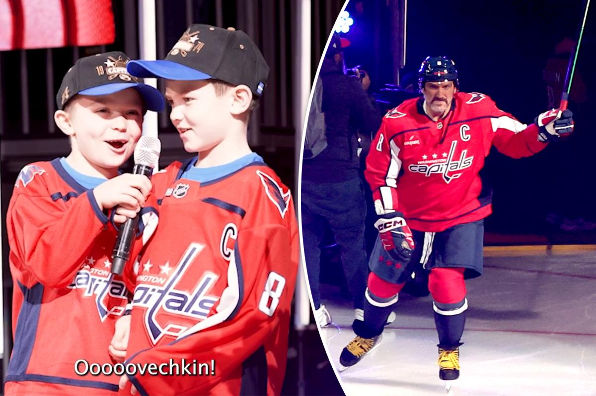 Alex Ovechkin’s sons introduce him at Washington Capitals’ home opener in his final NHL season