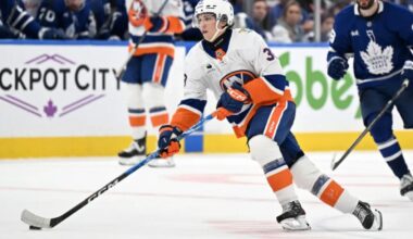 Victor Eklund faces Auston Matthews' line in Islanders' debut