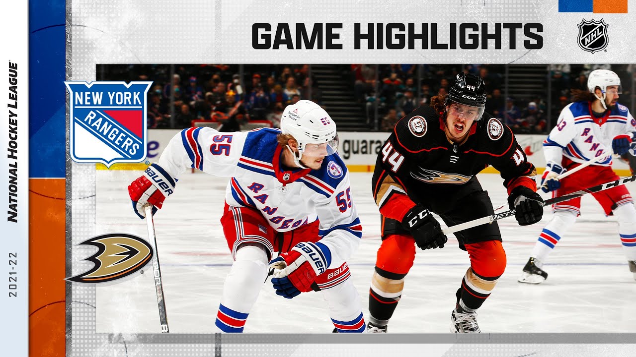 Rangers @ Ducks 1/8/22 | NHL Highlights