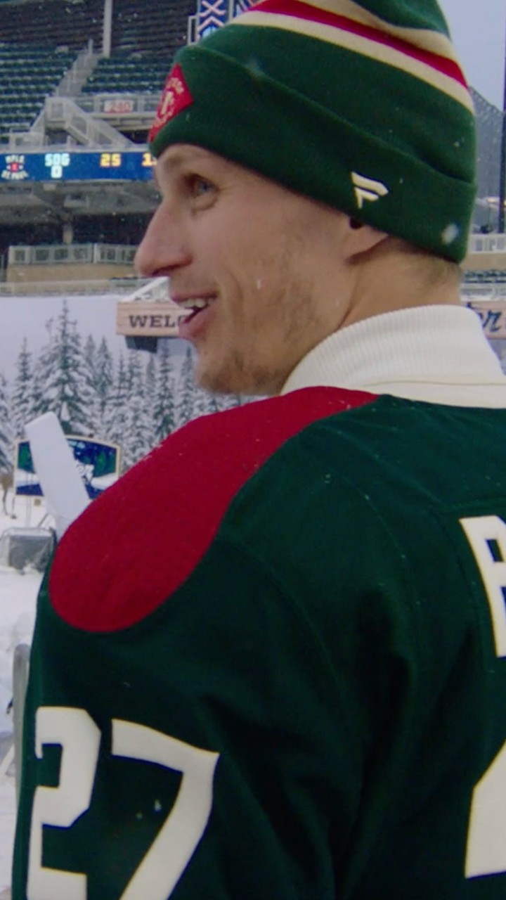 Mic'd up @minnesotawild practice ahead of the #WinterClassic? Yes, please!  Cat...
