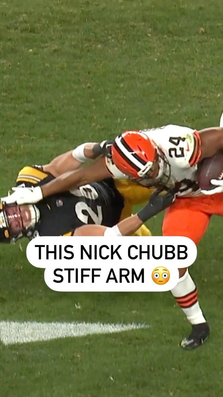 What a night for stiff arms.  : #CLEvsPIT on ESPN
: NFL App...