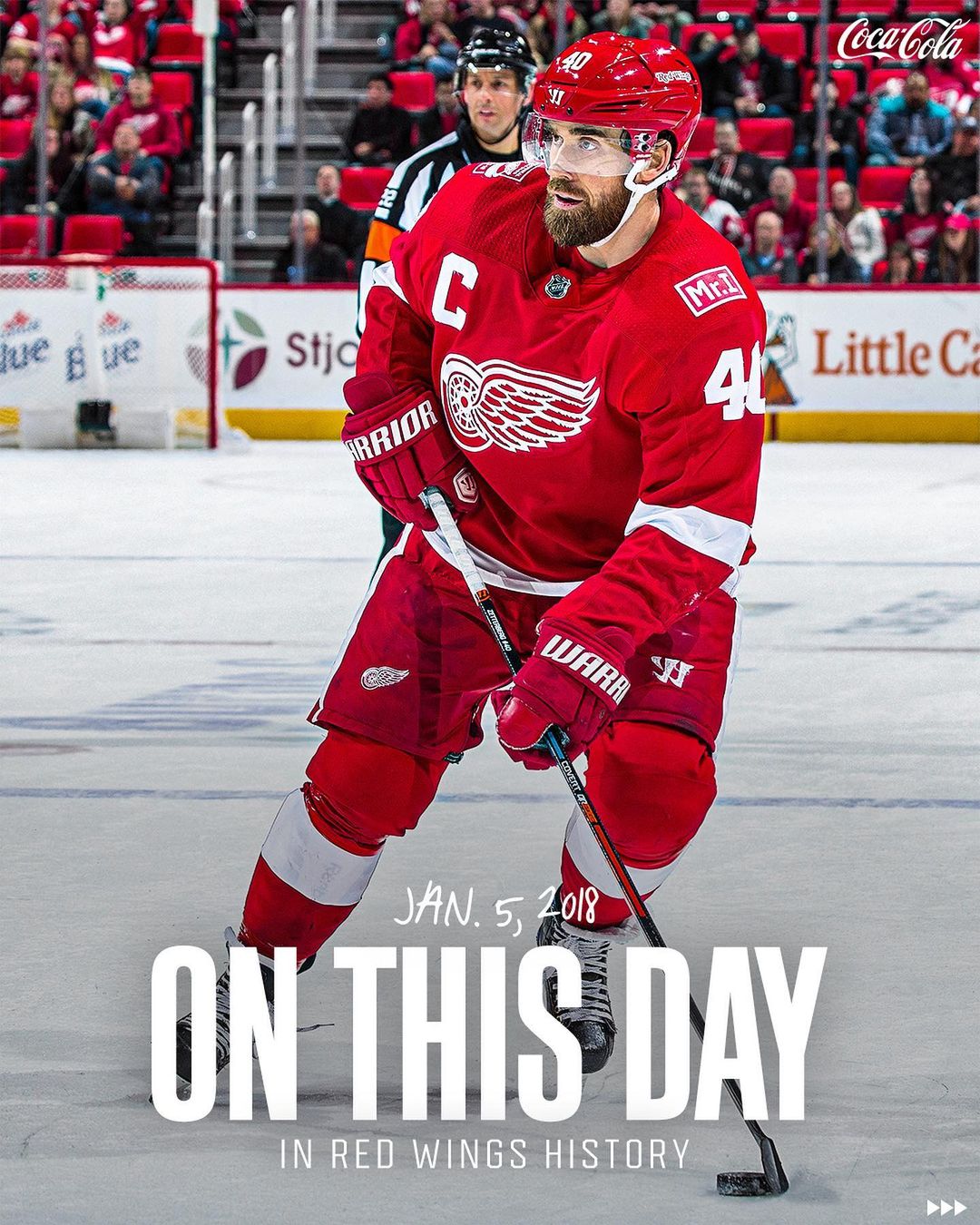 #OTD in 2018: Henrik Zetterberg became the sixth player in Detroit history to co...