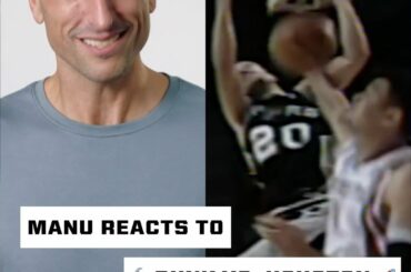 "Did I really do this?"  Manu reacts to another iconic dunk vs. Houston! (via @...