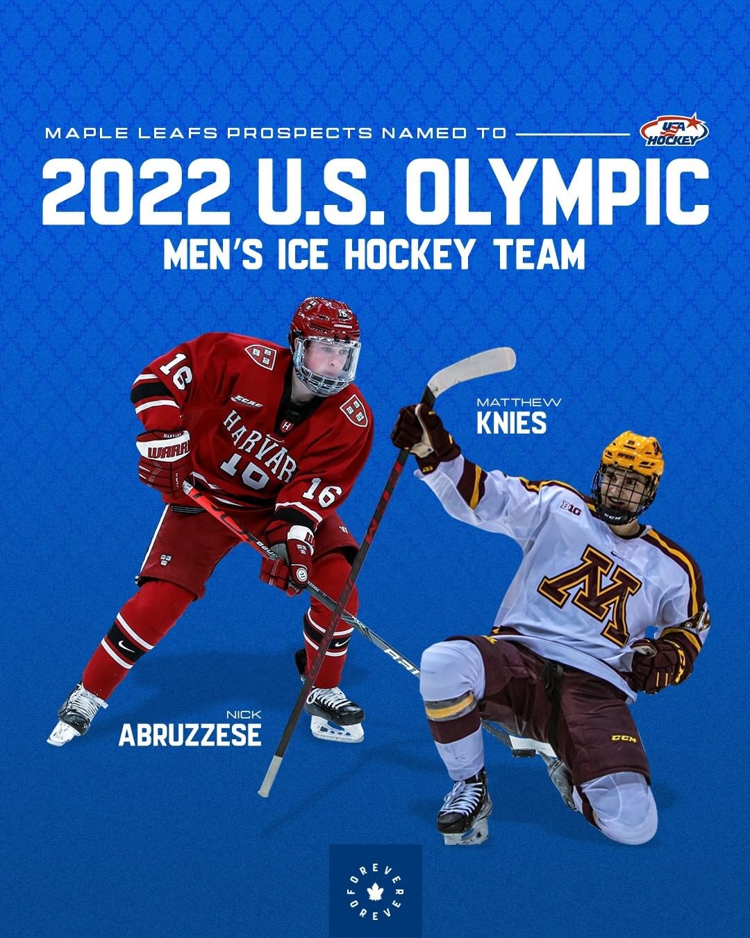 Congratulations to Nick Abruzzese & Matthew Knies on being named to the USA Men’...