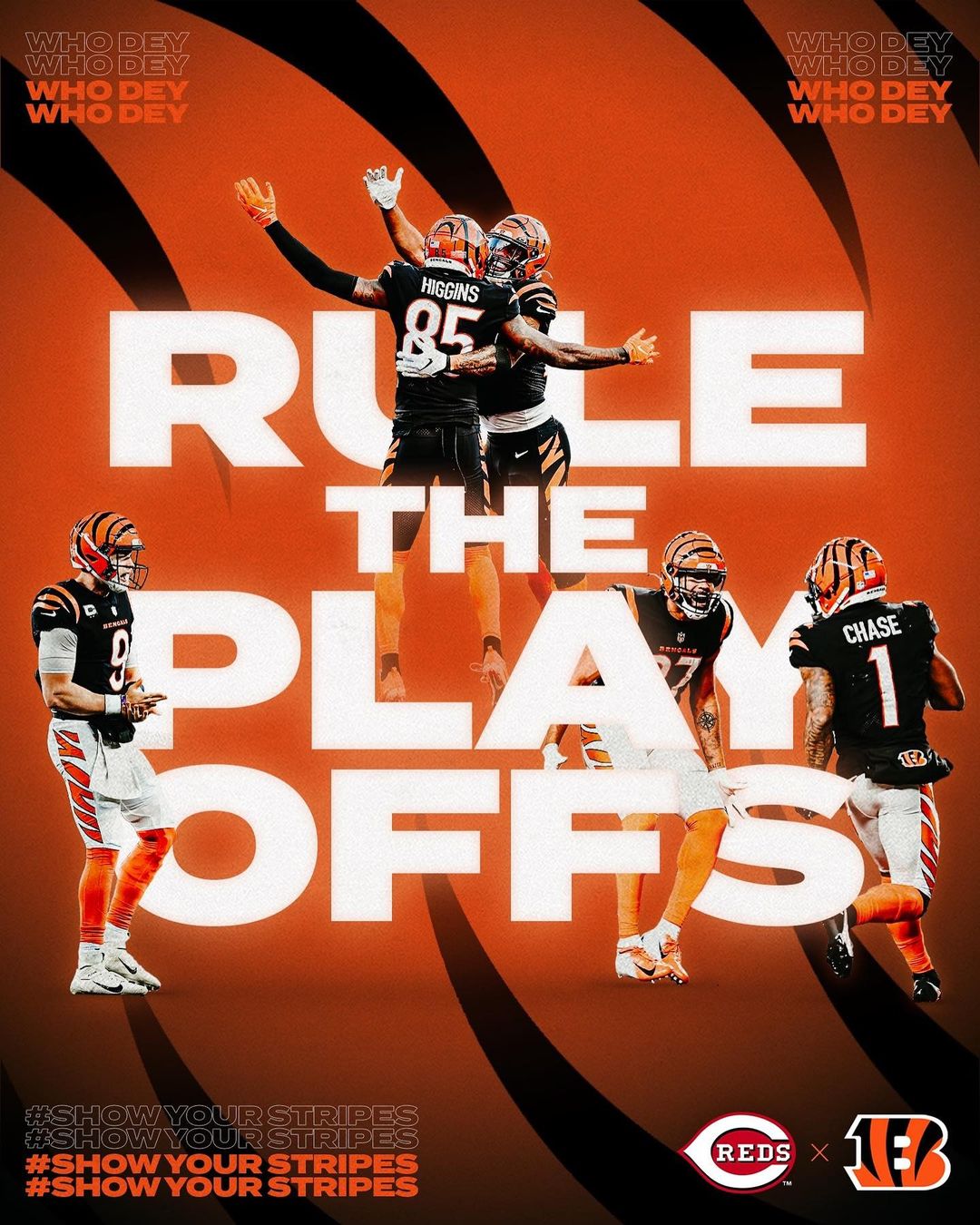The whole city is behind you, @bengals!  #ShowYourStripes #RuleThePlayoffs...