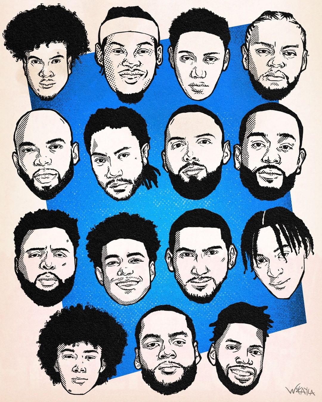 The many faces of your New York Knicks  #KnicksArtFriday...