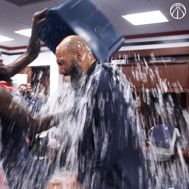The squad celebrated Joseph Blair's first NBA win as a head coach with a perfect...