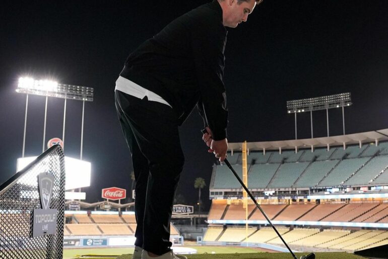 Fore! @topgolf takes over Dodger Stadium....