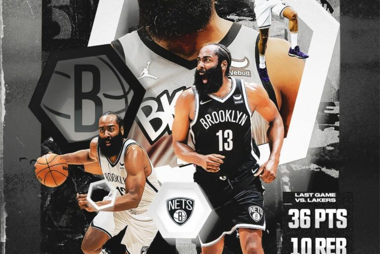 Last time the @BrooklynNets met the Lakers on the court, @jharden13 put up a tri...