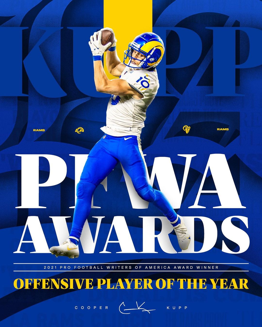 The FIRST wide receiver to win PFWA Offensive Player of the Year!  Congratulati...