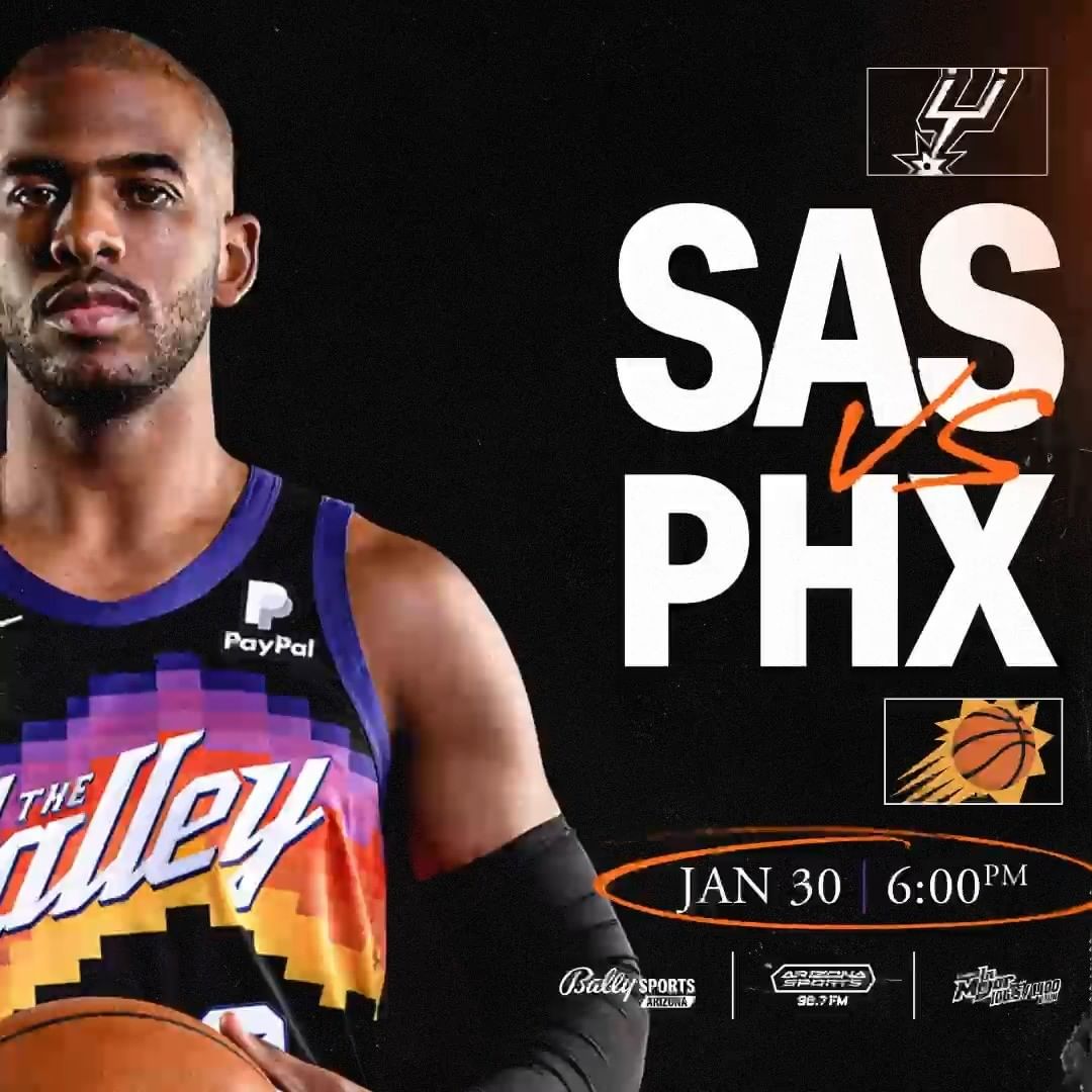 Game day once again Suns fans.

 in bio
 @spurs 
 6PM
 @ballysportsaz 
 @footpri...