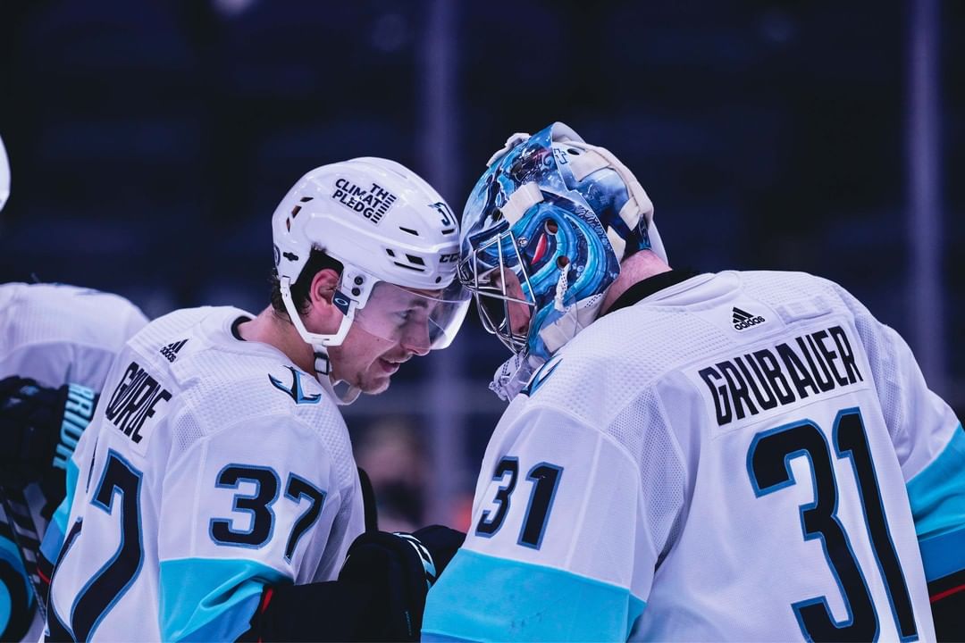 goalie hugs hit different after the first-ever shutout in franchise history! ...